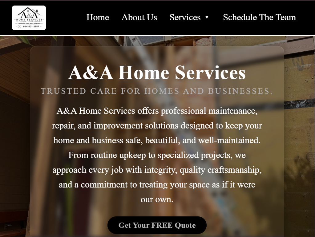 A&A Home Services Homepage